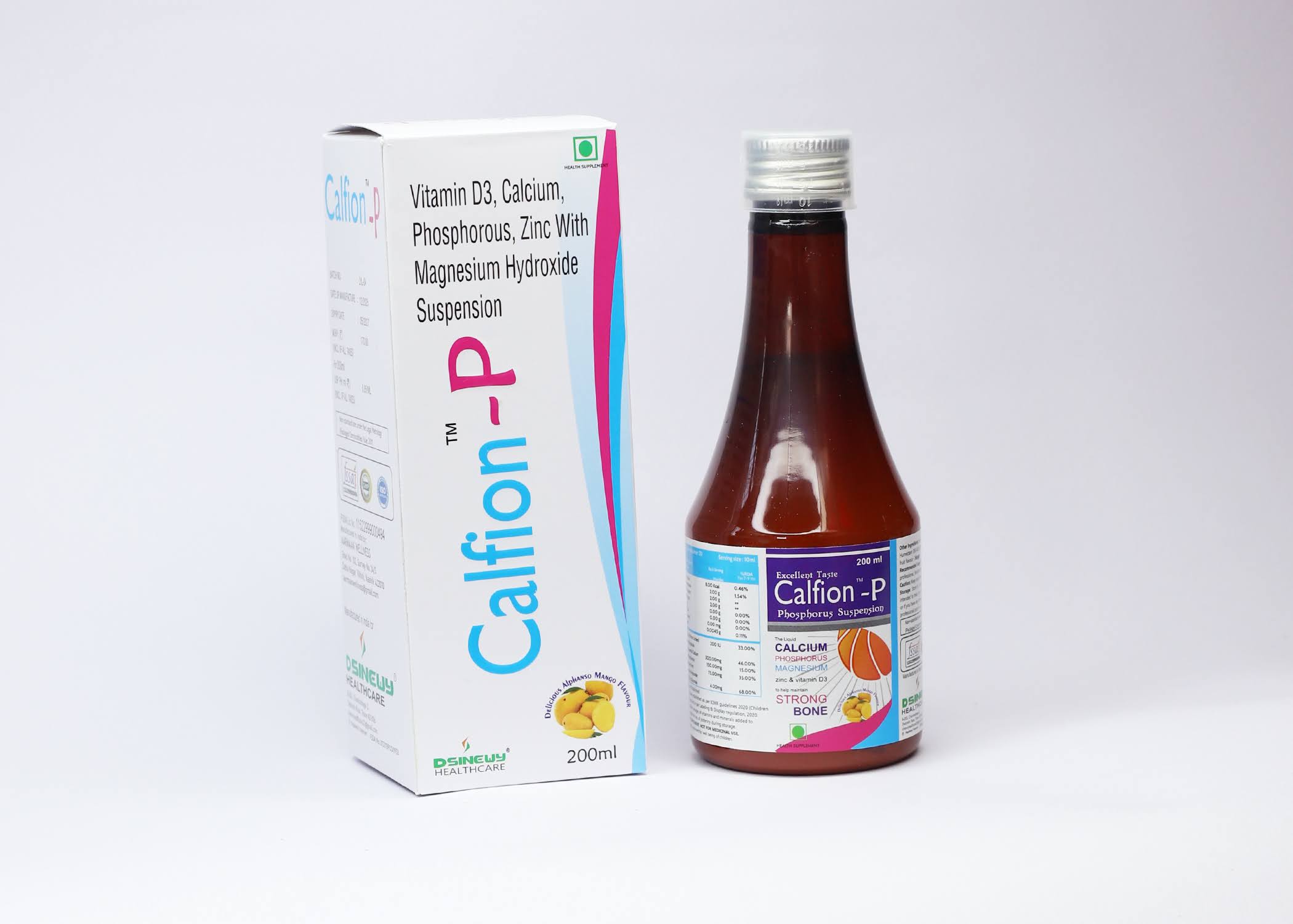 Calfion-P vitamin D3 calcium phosphorus zinc magnesium suspension bottle and box