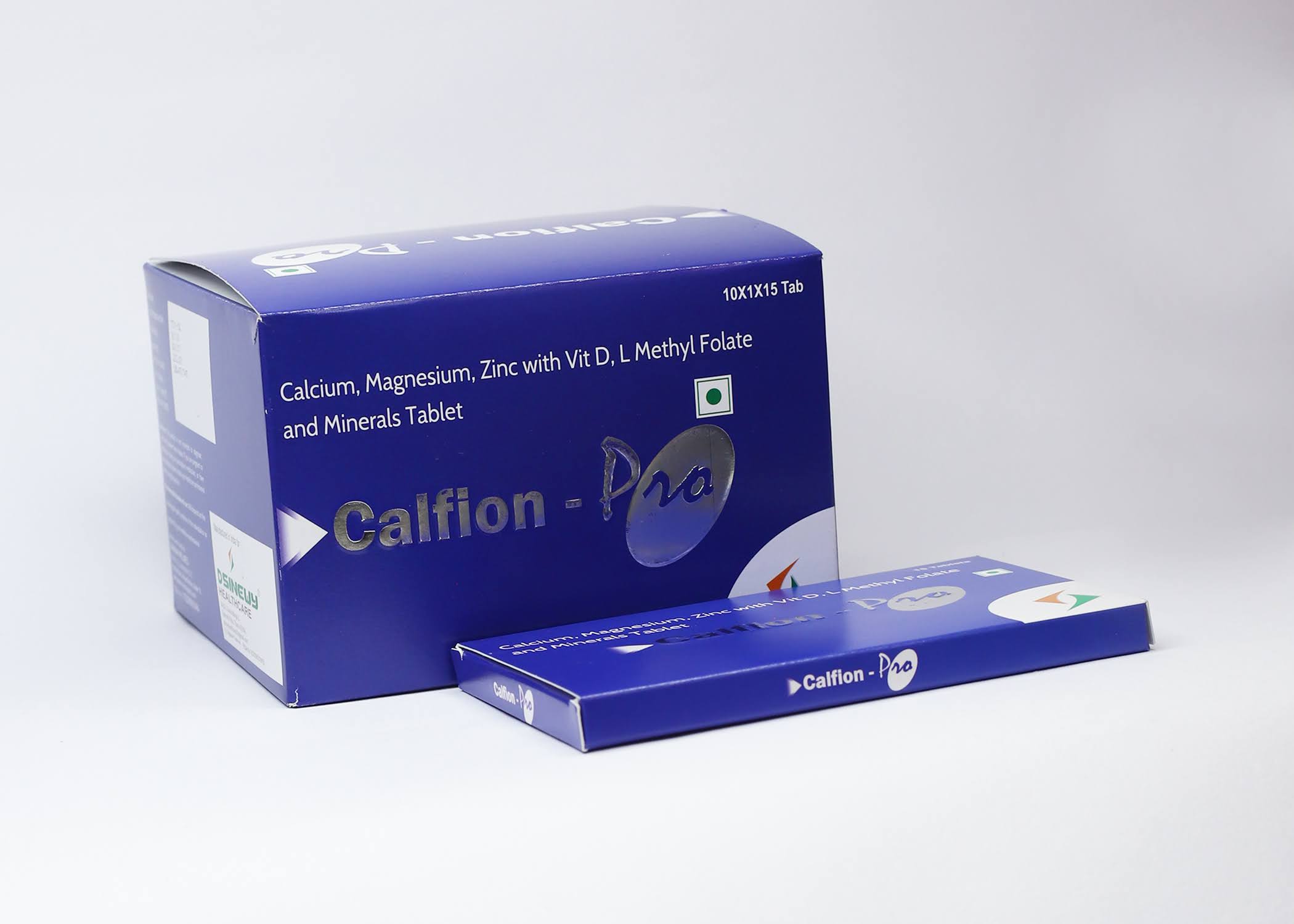 Calfion-Pro calcium magnesium zinc vitamin D L methyl folate tablets box and strip