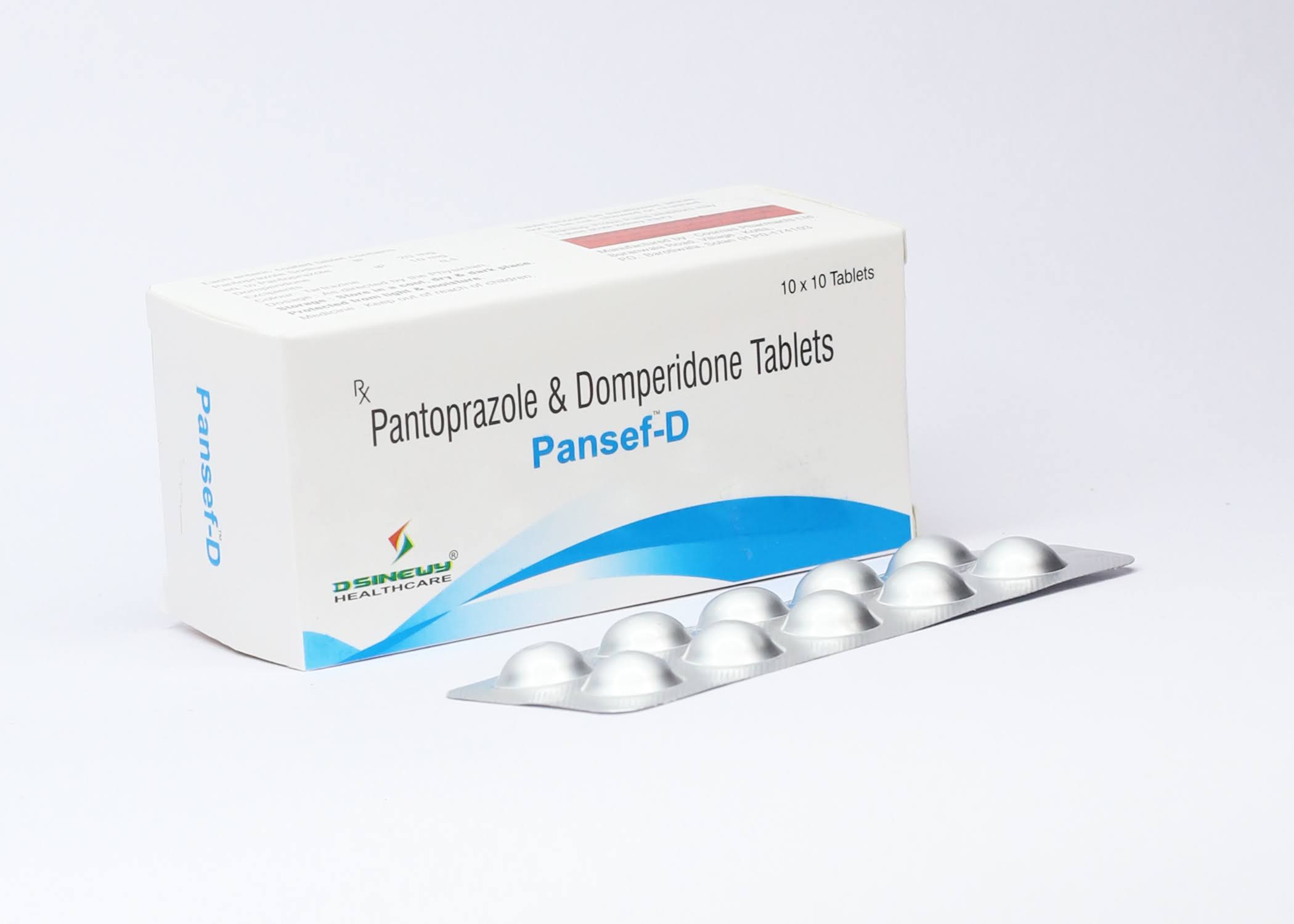 Pansef-D pantoprazole domperidone tablets box and strip